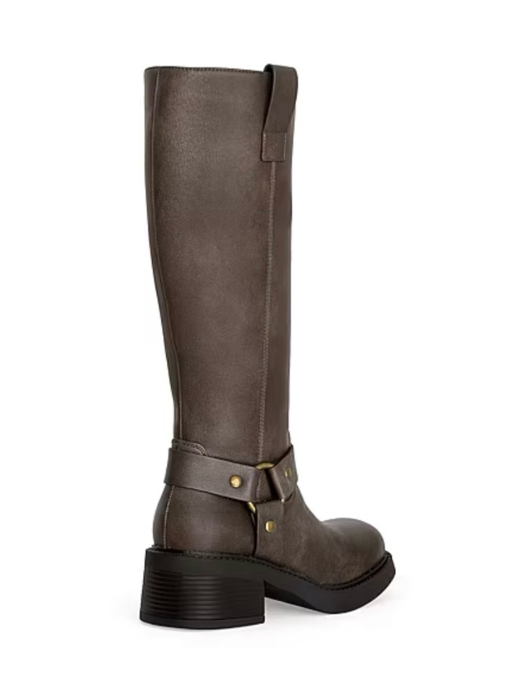 RM Rebecca Minkoff Sona Stacked Heel Motorcycle Boots Brown/Calf Sz 7M NWT - Picture 4 of 7